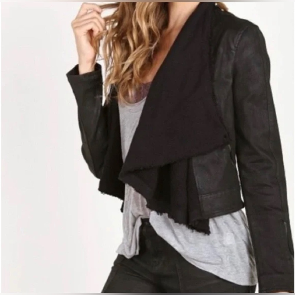 Free People Wrapped Denim Moto Jacket